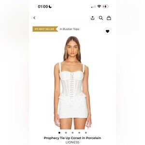 Lioness Porcelain White Tie-Up Corset Mini Dress